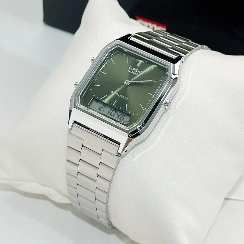 Casio Vintage Dual Time Quartz Watch- AQ-230A-3A